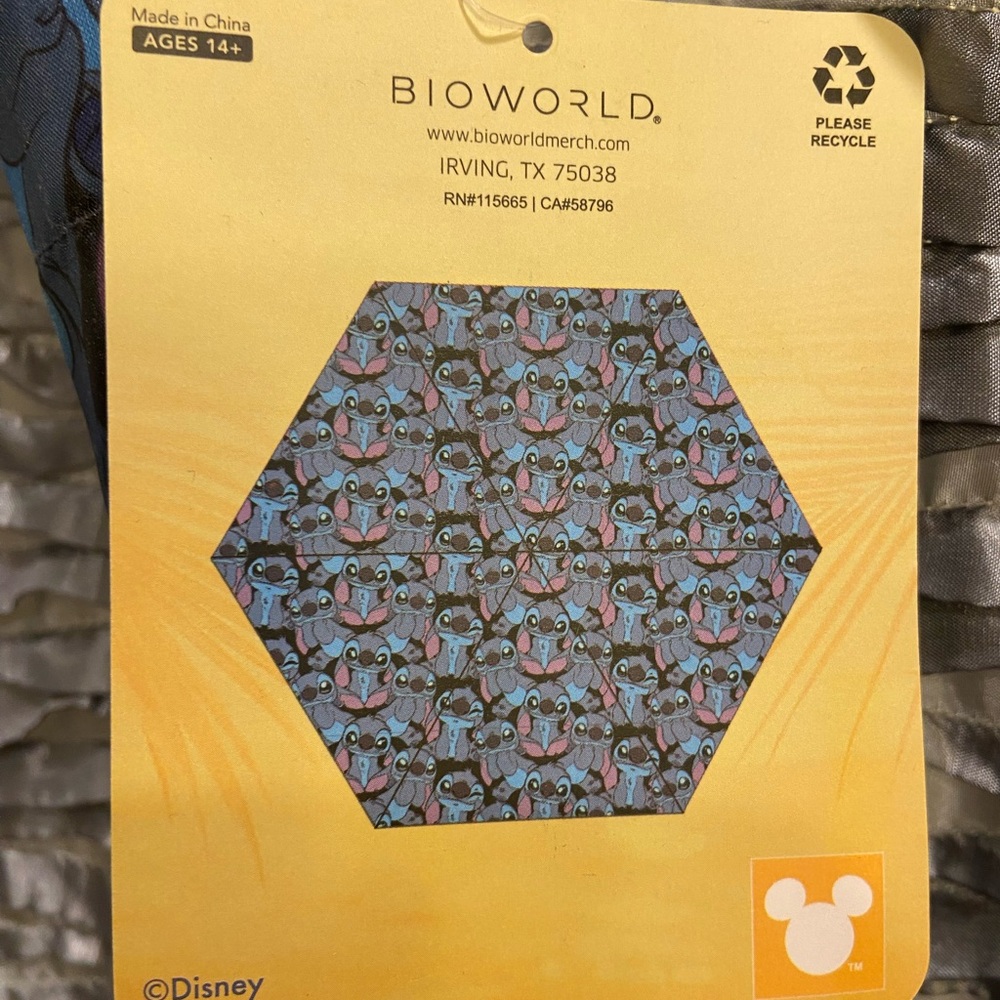 Bioworld Disney Stitch Umbrella- Blue & Purple with Pink Accents